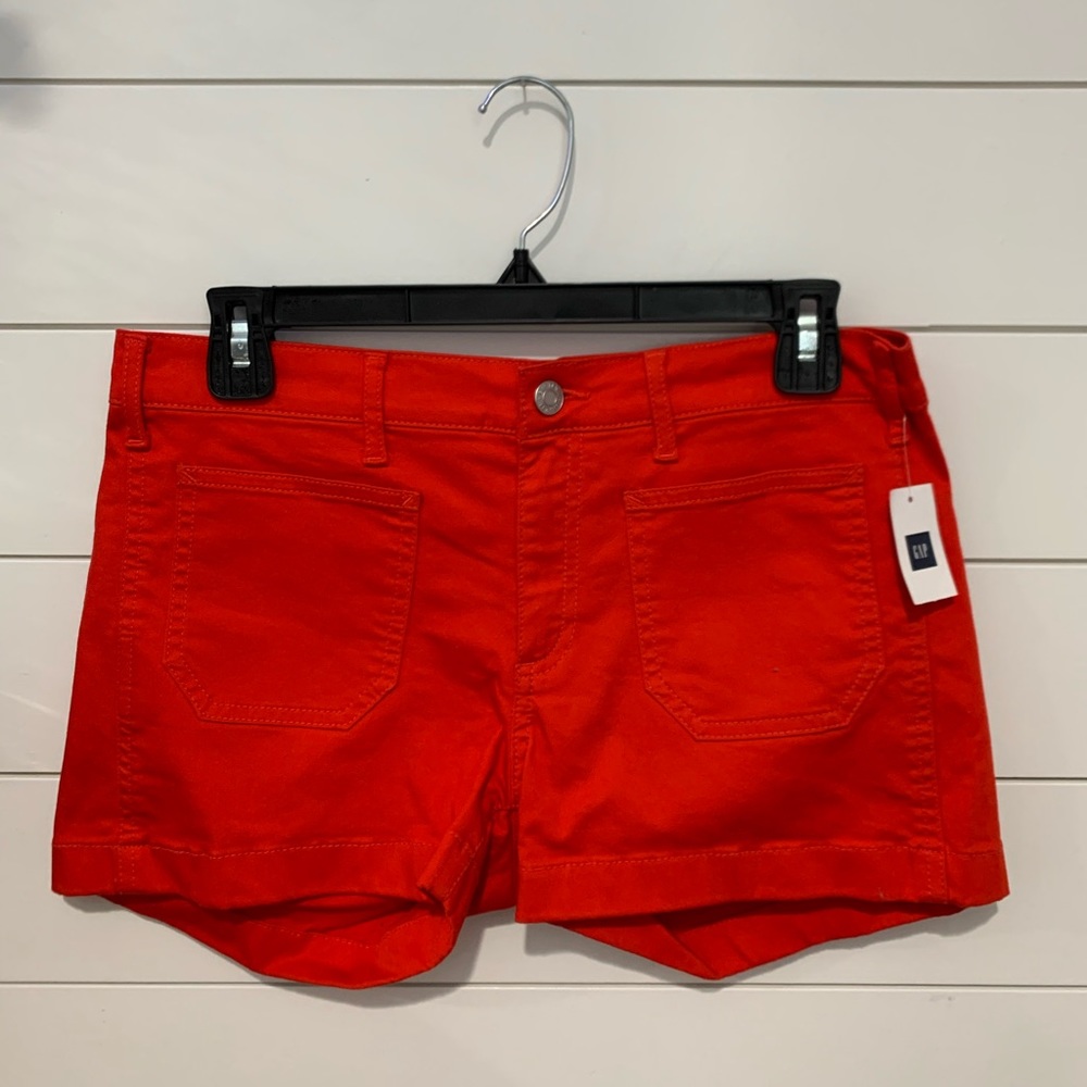 GAP shorts, bright orange/red